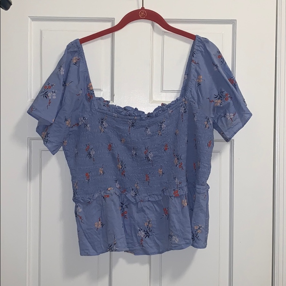 Madewell Smocked Floral Top